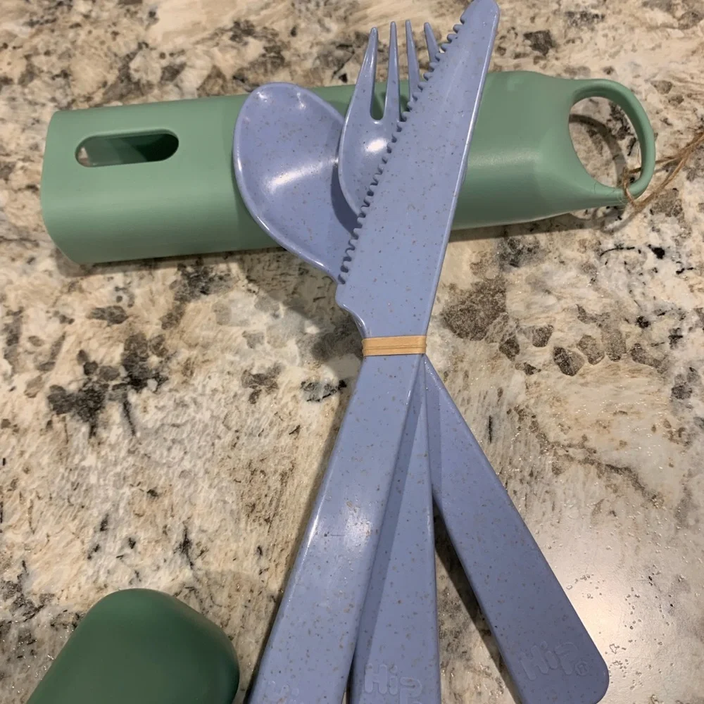 NWT HIP Eco Friendly on the go cutlery set with case! Inc knife, fork and spoon - Picture 5 of 7